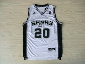 Maillot De Basket San Antonio Spurs Manu Ginobili 20 Tissus Sportif Fans Edition Blanc